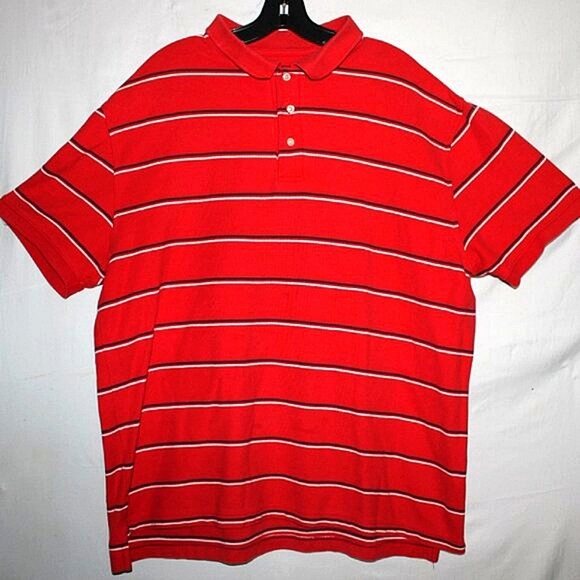 Ivy Crew Striped Polo Shirt XL Red Classic Cotton Preppy Casual Golfcore - Picture 4 of 5